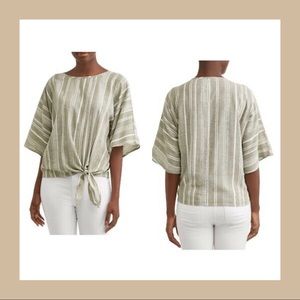 Time & Tru Tie Waist Top